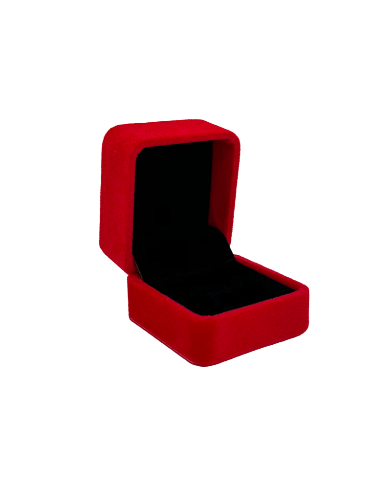 Elegante Samt-Ringschachtel für Anträge und Verlobungen (Rot)
