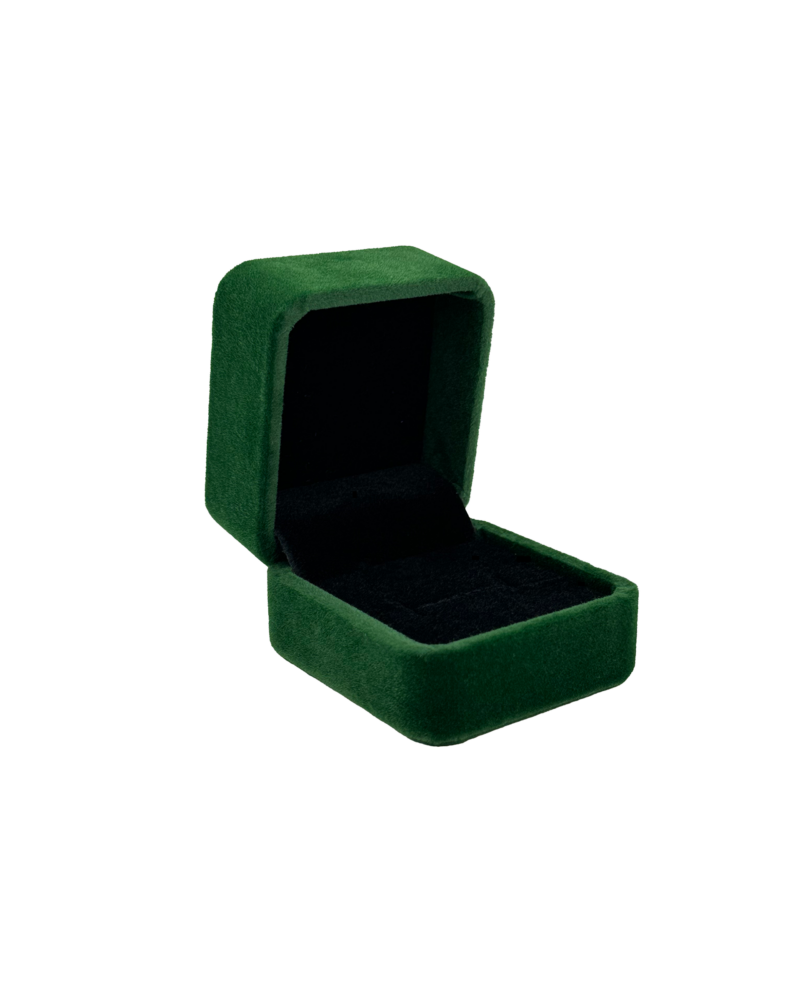Elegante Samt-Ringschachtel für Anträge und Verlobungen (Grün)